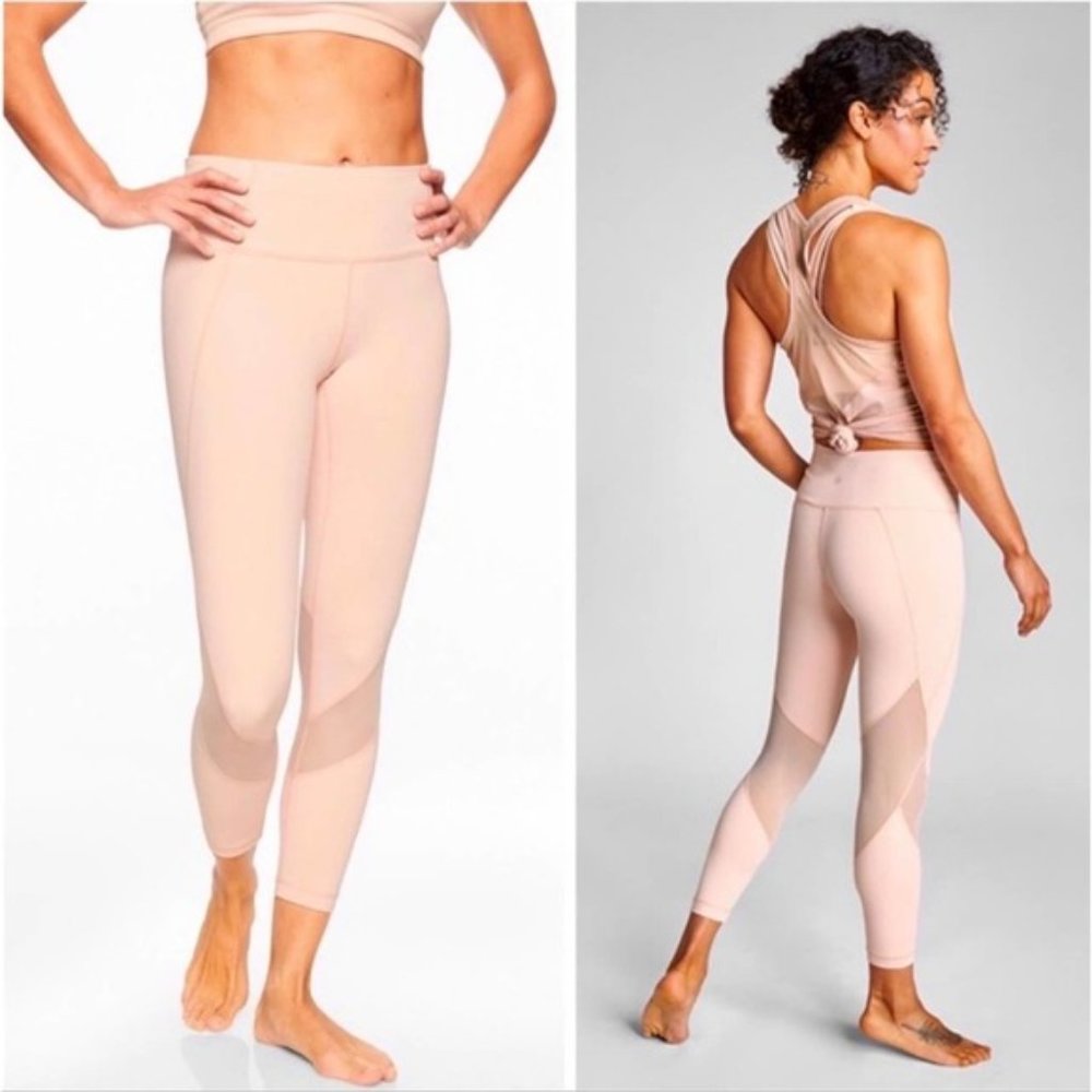 Athleta 7/8 Tight Pants Pink Yoga Gym Fitness leggings  sz SMALL Perfect